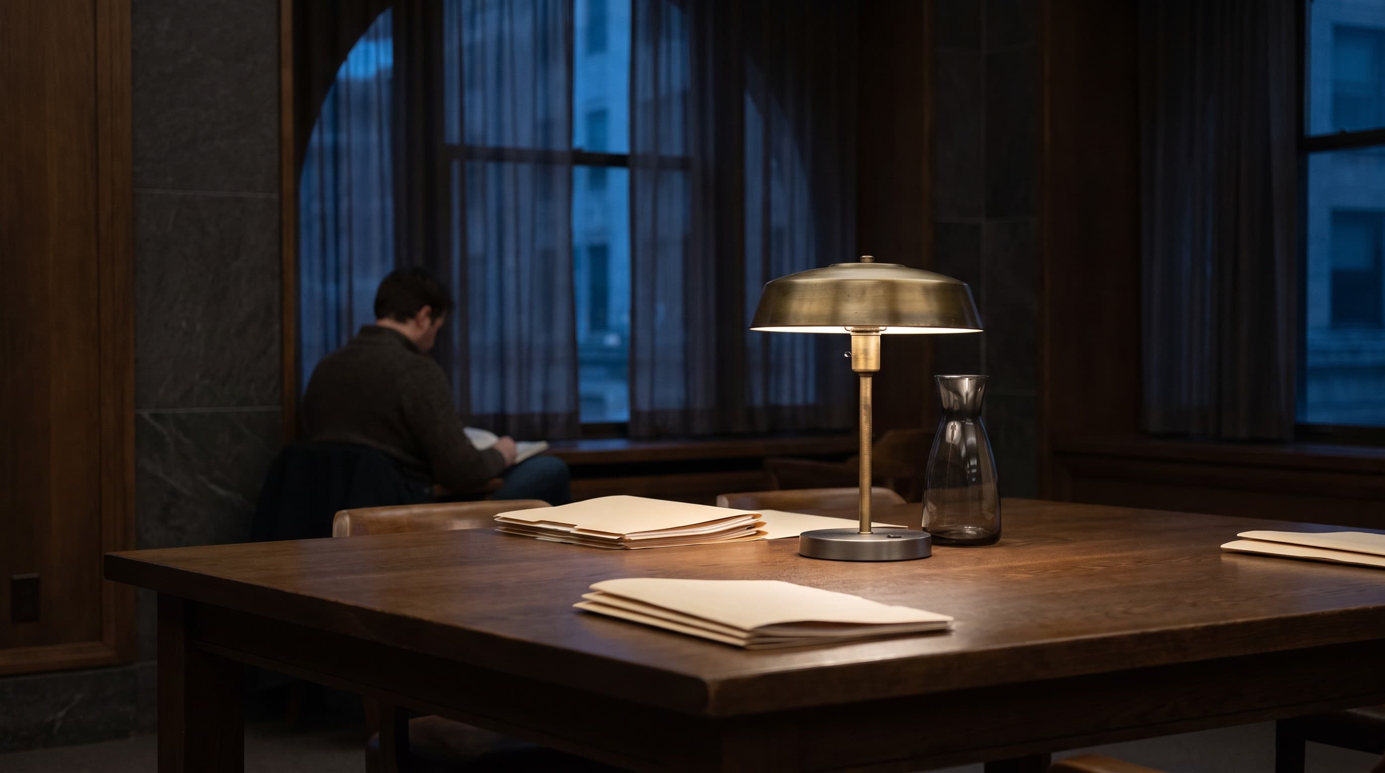 Research table at night